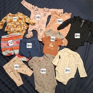 Carter's girls bundle, sizes nb-12m